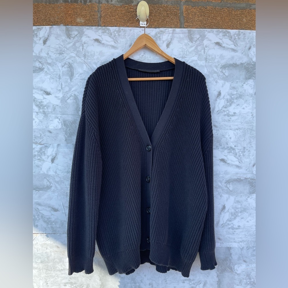 Jenni Kayne Black Chunky Knit Button-Front Cardigan